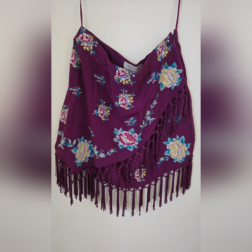 NWT Floral Fringe Purple Skirt Urban Outfitters